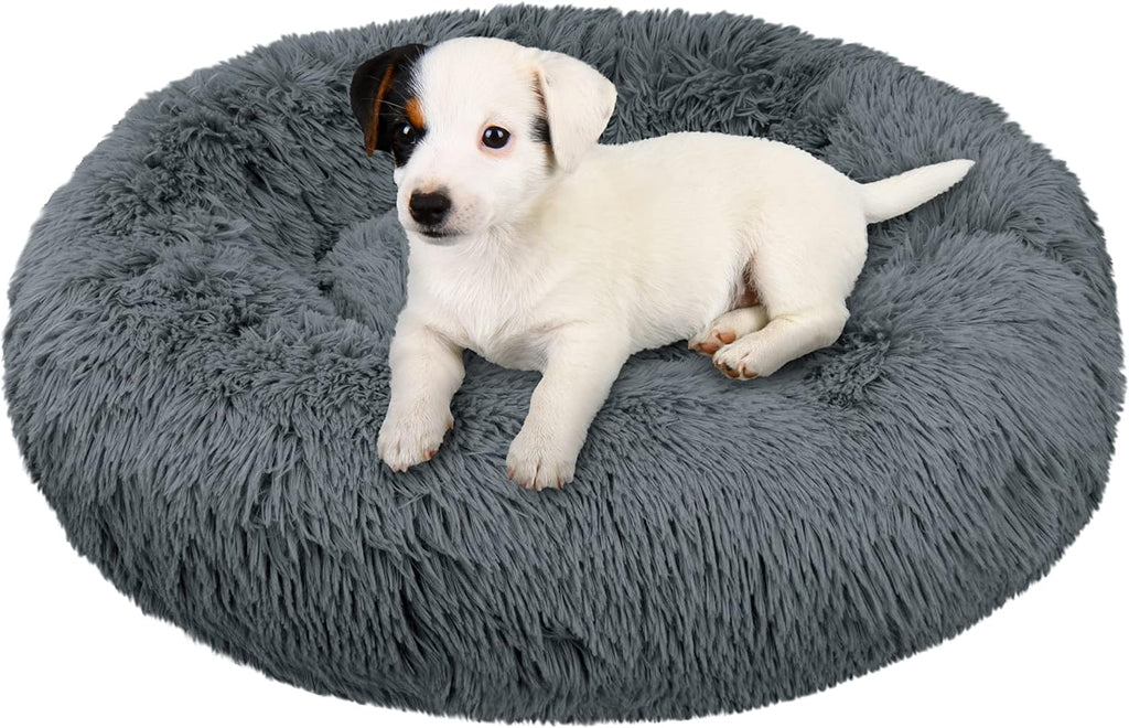 Light Gray Pack of 2 Fluffy Plush Dog Bed K415538