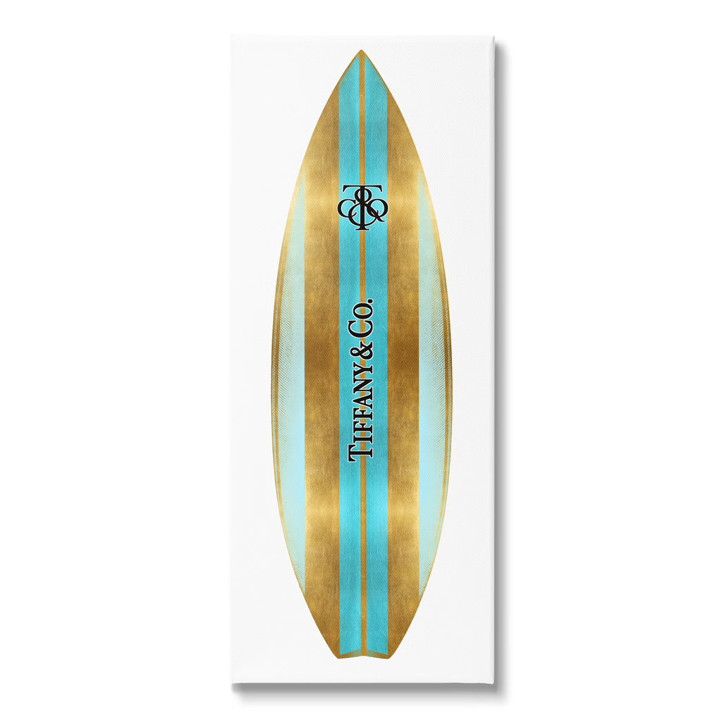 Turquoise Striped Canvas Wall Art S424059
