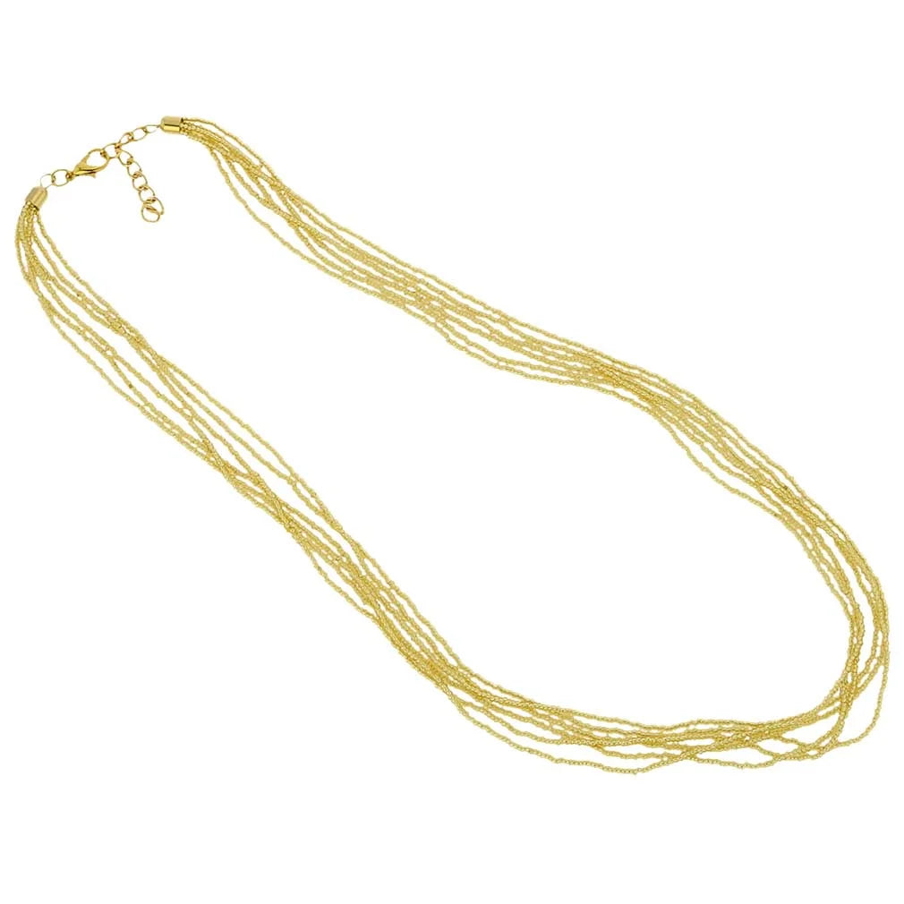 Gold Seed Bead Necklace A18767