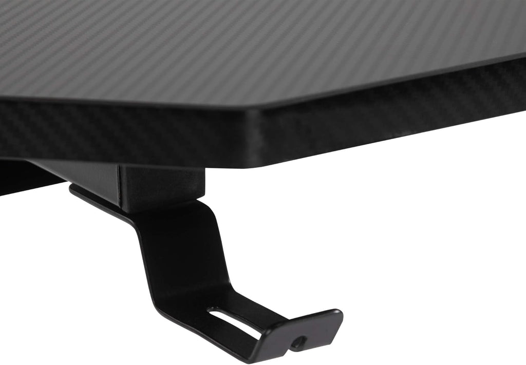 Black Gaming Desk with Cup Holder, Headphone Hook, Cable Management C8220