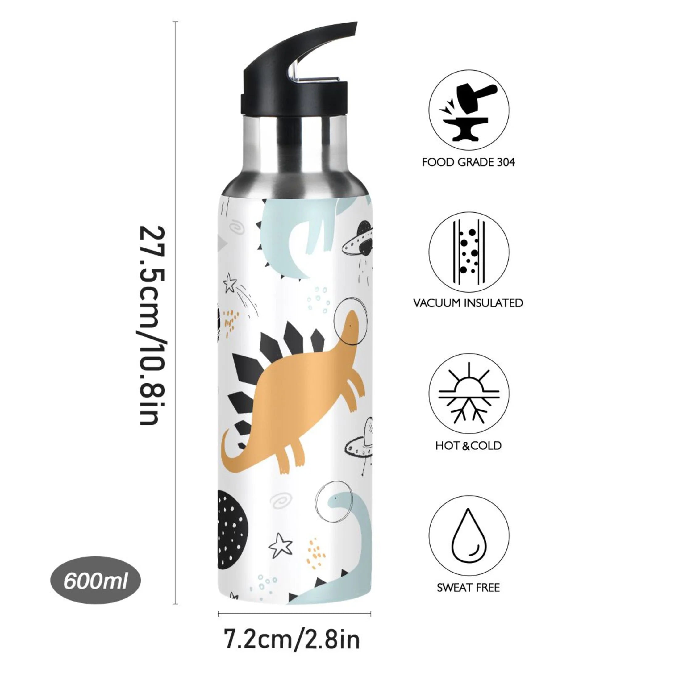 Stainless Steel Insulated Water Bottle with Straw Lid Z649286