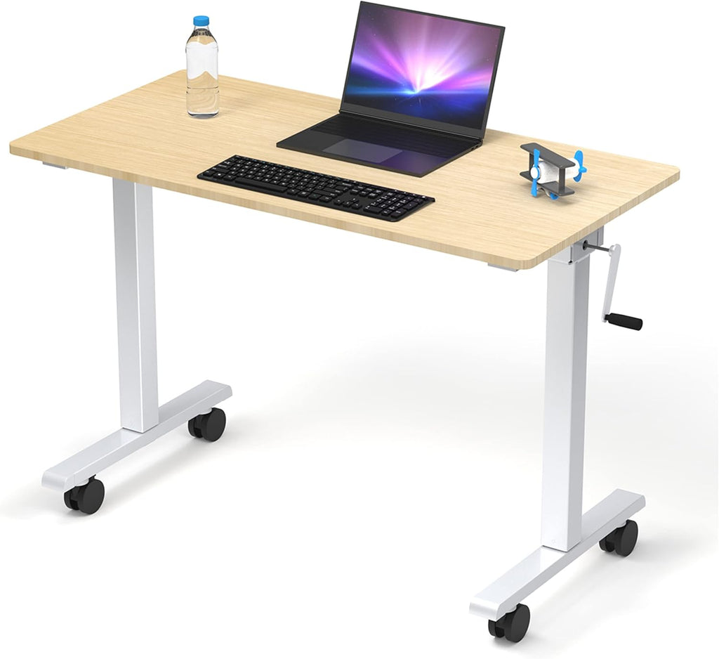 Compact Crank Adjustable Height Rolling Standing Desk T5577