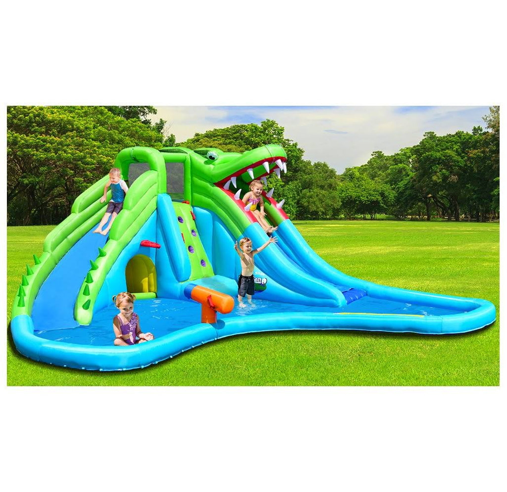 Crocodile Inflatable Water Slide Climbing Wall Bounce House I144