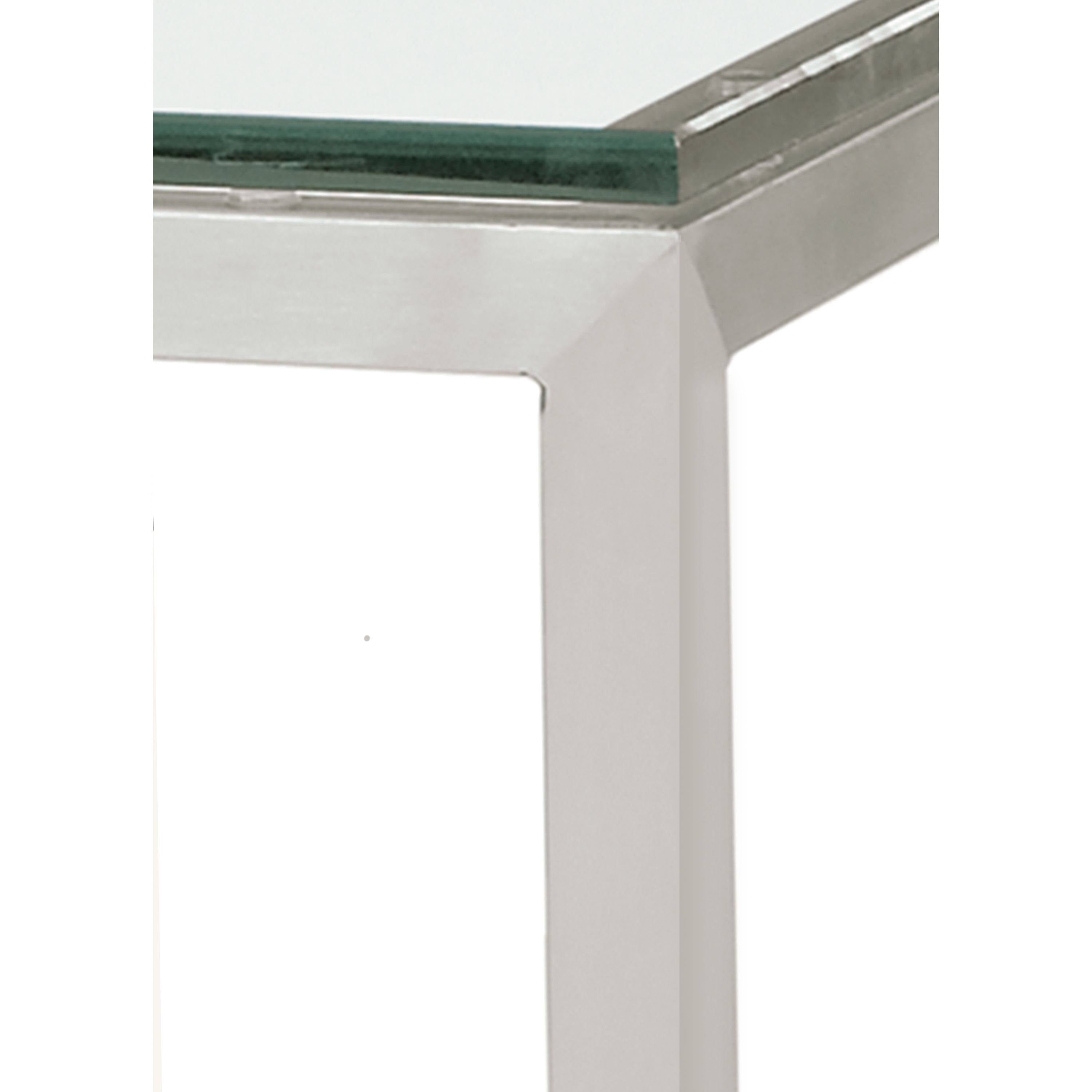 Modern Parsons 2 Person Patio Bar Table with Etched Tempered Glass Top F535389