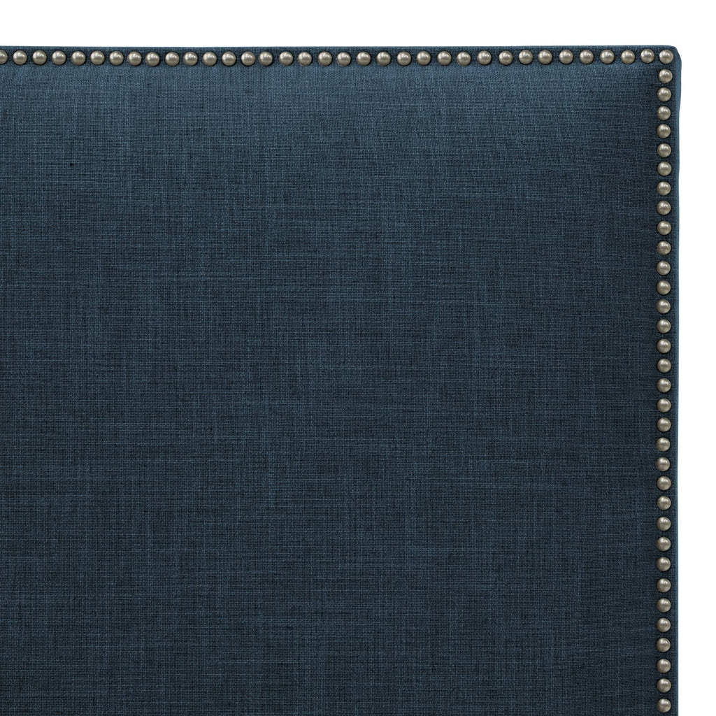 Dark Navy Linen Headboard with Pewter Nailbuttons M65066