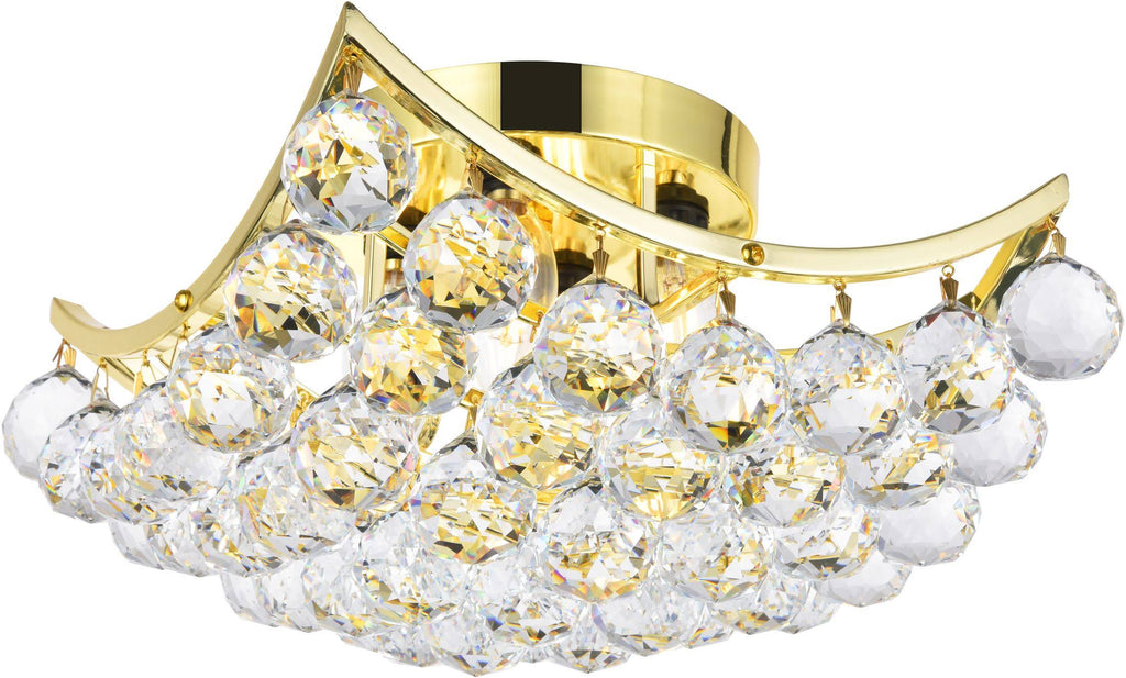 Gold Flush Mount Light with Clear Crystal U834