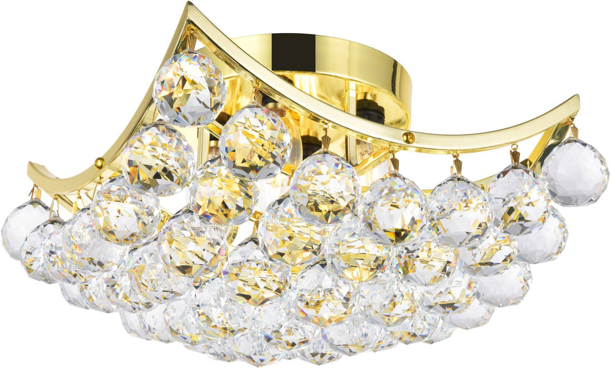 Gold Flush Mount Light with Clear Crystal U834