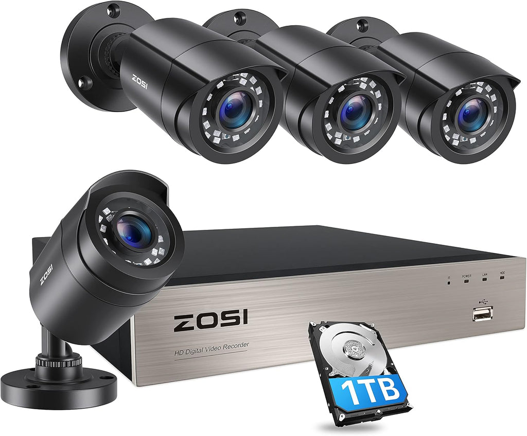 8CH 1080P Security Cameras System with 1TB Hard Drive and 4 Indoor Outdoor Cameras W6022