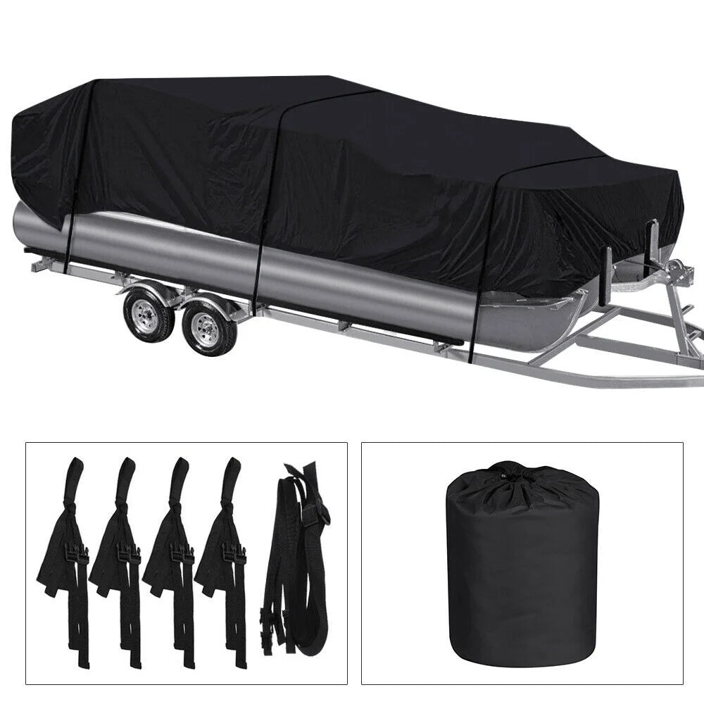 Blue And Black Pontoon Boat Cover Q54747