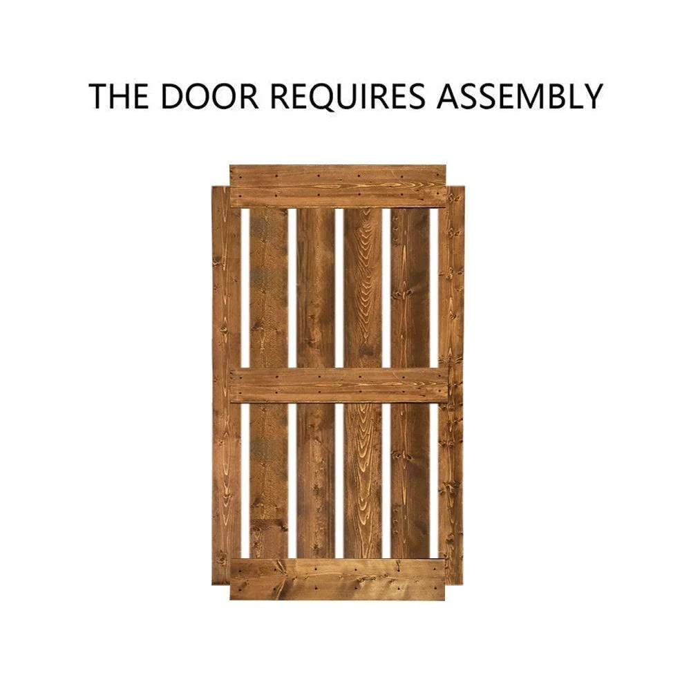 Charcoal Black Stained Wooden Sliding Barn Door with Hardware Kit T14716
