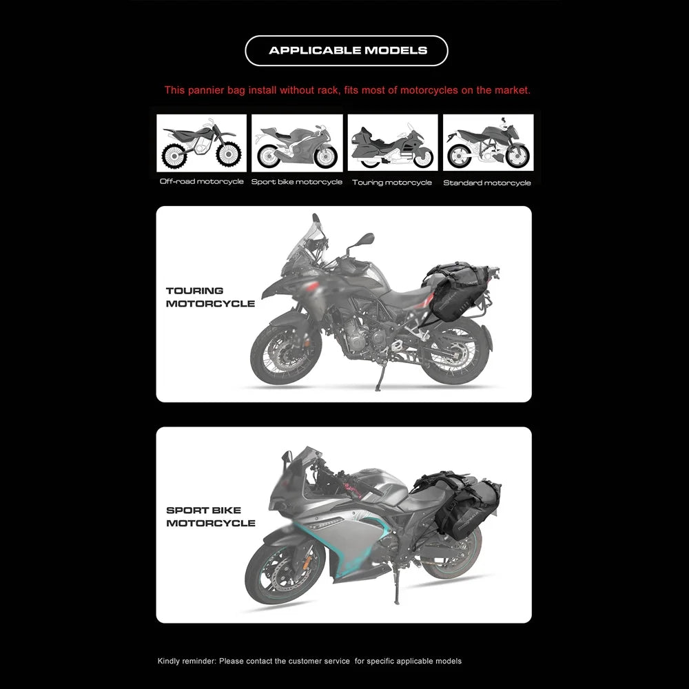 Motorcycle Rearseat Bag Large Capacity Universal Riding Rear Bag S915