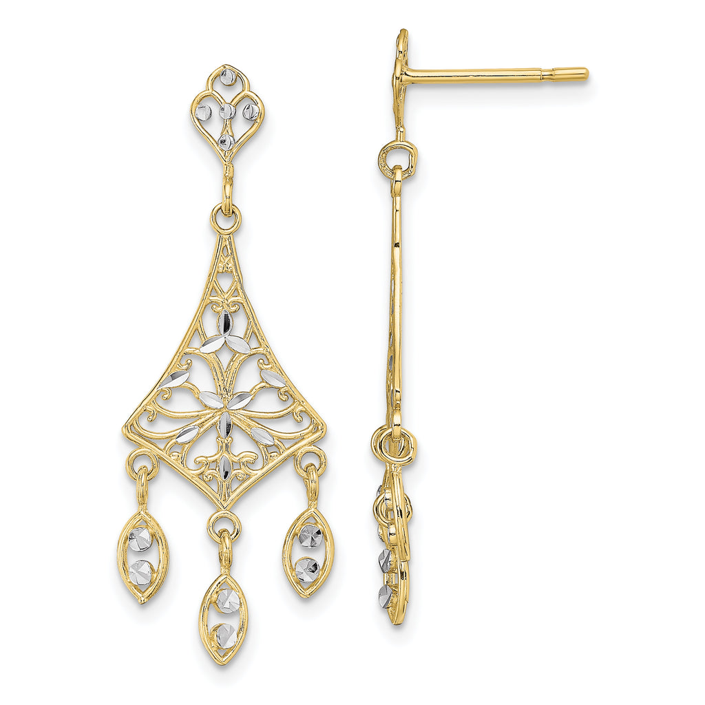 10K Yellow Gold Chandelier Dangle Earrings Z30022