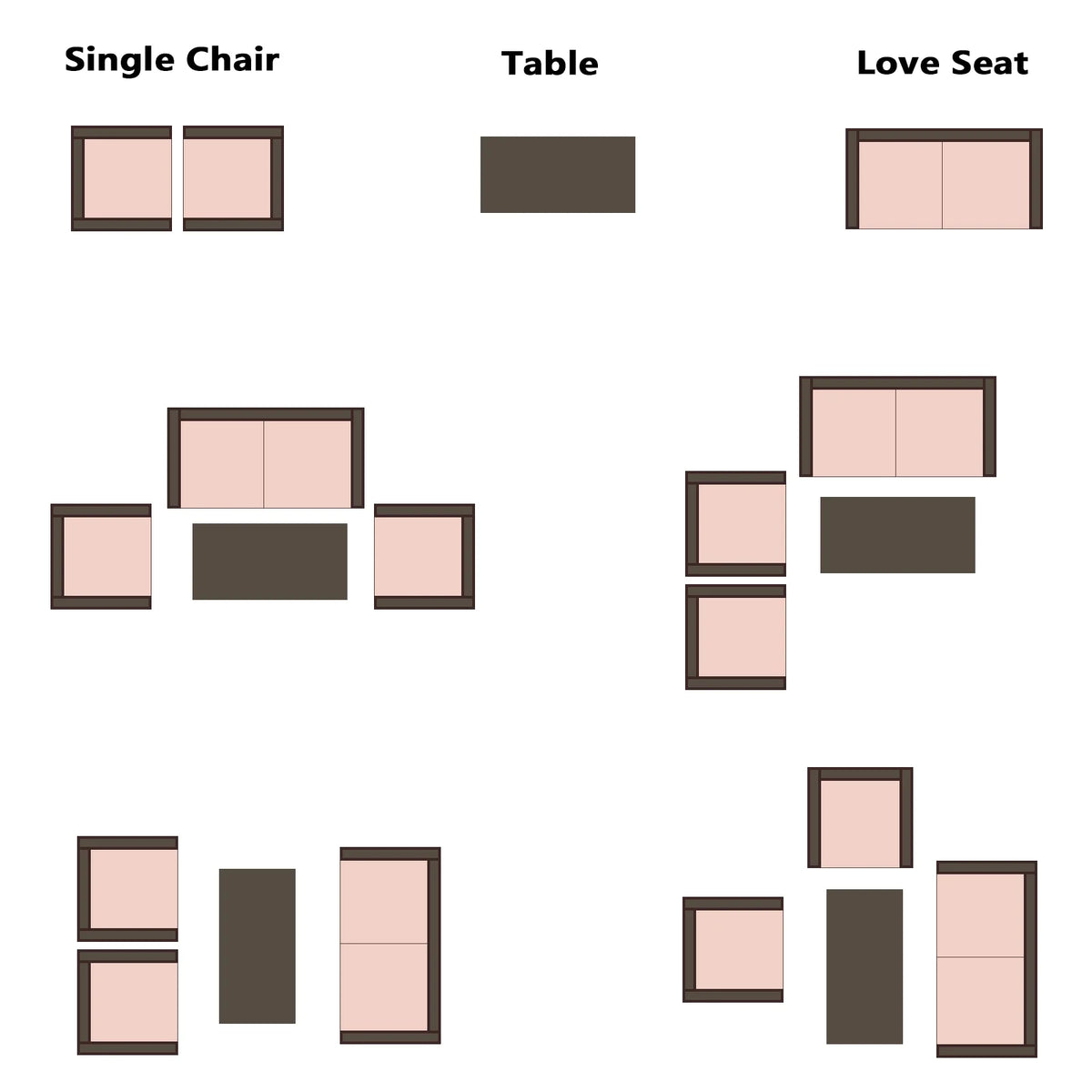 4-Piece Rattan Conversation Set with Sofa V320