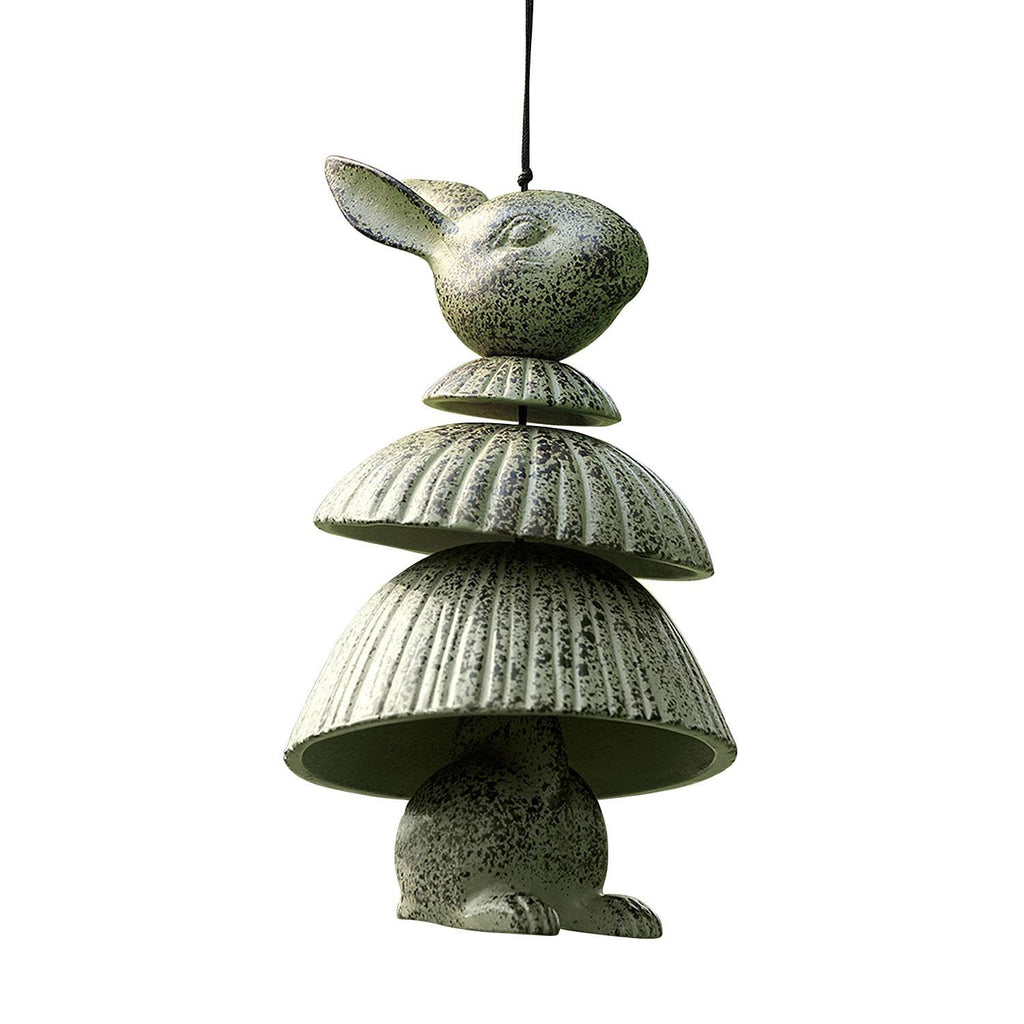 Rabbit Wind Chime, Cast Aluminum Verdigris Finish, 11x22 B389455