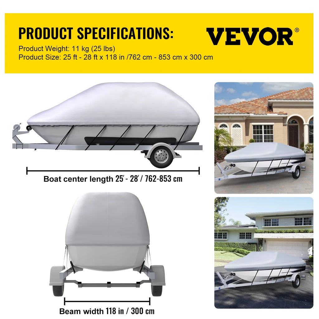 Heavy Duty 210D Marine Grade Polyester Waterproof Boat Cover B406970
