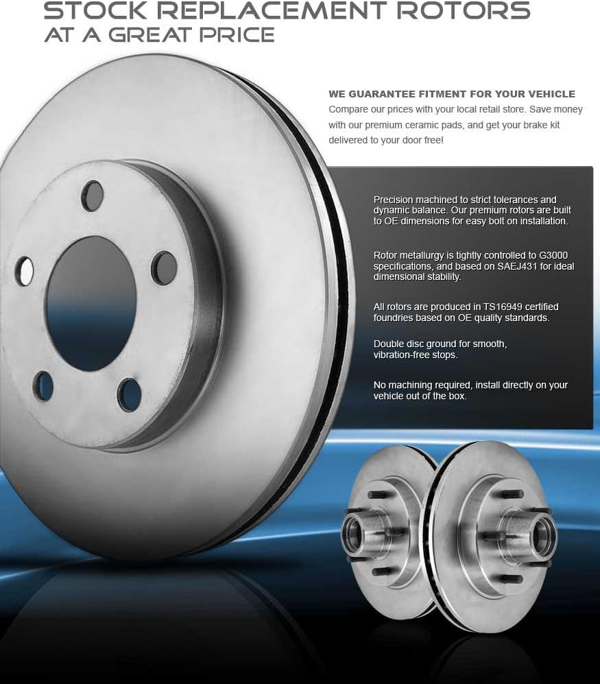 Premium 6 Lug Brake Rotors + Ceramic Brake Pads + Clips X1905