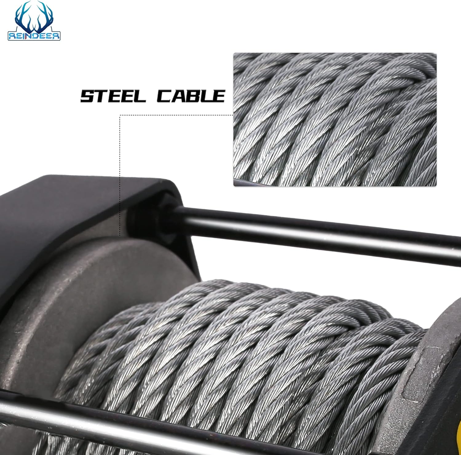 12V 3000 lb Electric Winch Kit with Steel Cable Wire Rope Waterproof IP67 Wireless Remotes C387436