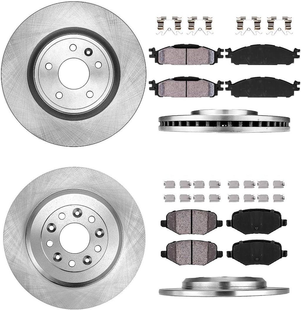 Premium OE 5 Lug Rotors + Ceramic Brake Pads + Hardware L38141