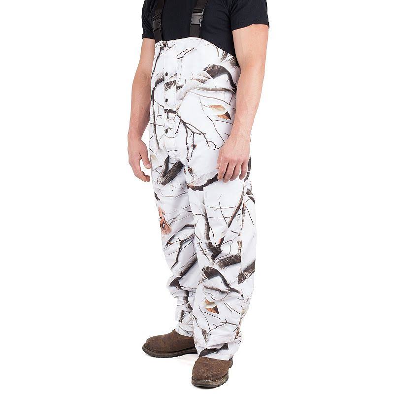 Men's Microfiber Waterproof Hunting Bibs, Medium, Snow Camo M6455