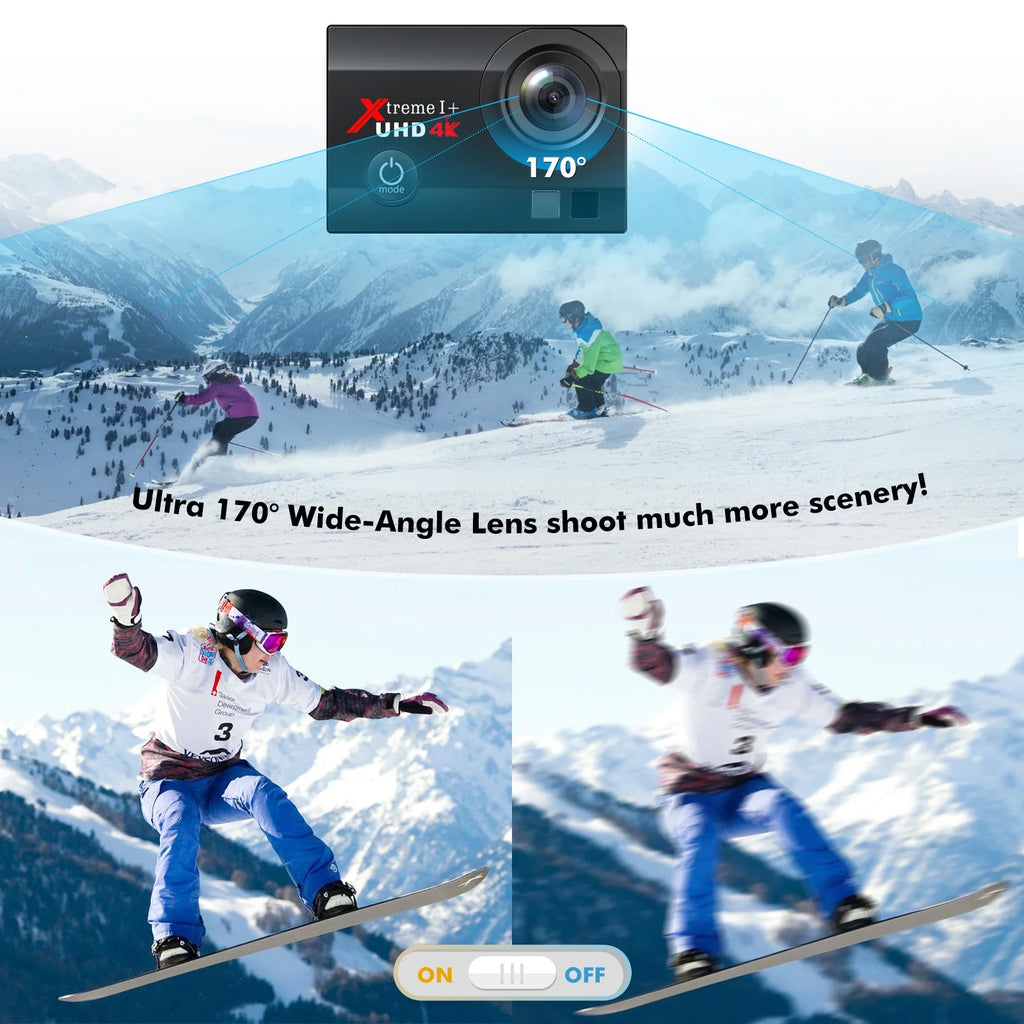 4K 20MP Waterproof Action Camera with WiFi EIS 170° Wide Angle J641403