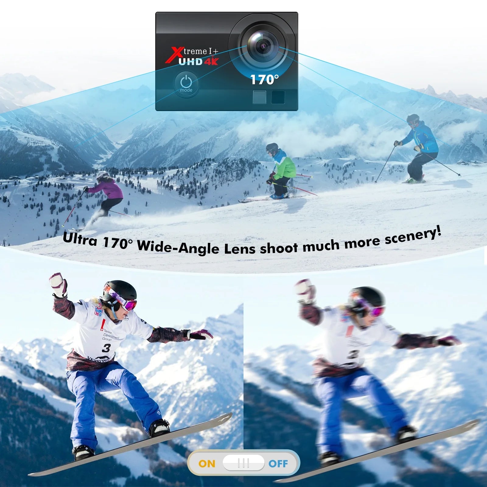 4K 20MP Waterproof Action Camera with WiFi EIS 170° Wide Angle J641403