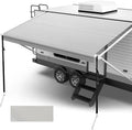 280GSM RV Awning Replacement Fabric with Awning Anchor Kits & Pull Tension Strap, Gray D3978