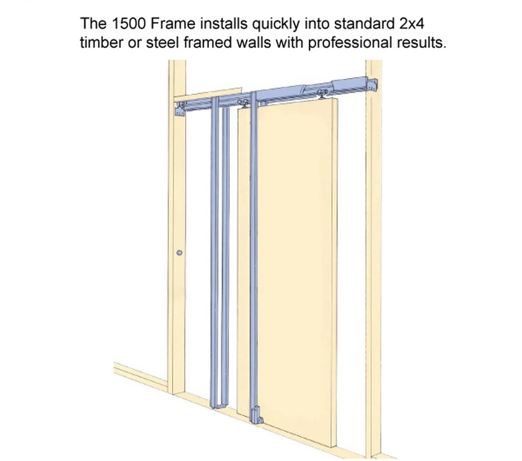 Sliding French Pocket Door 32 x 84 inches with Frosted Glass Solid Wood Interior Door P943352