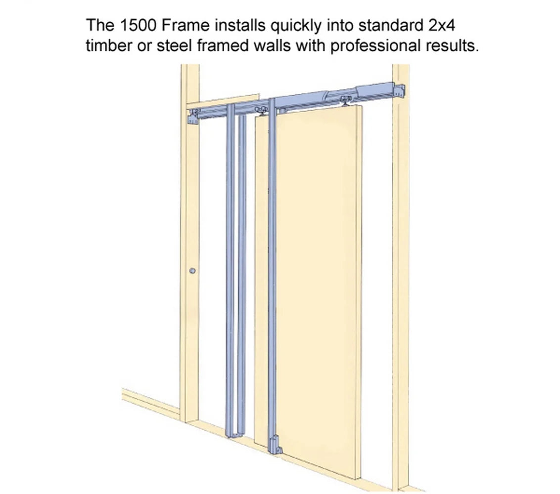Sliding French Pocket Door 32 x 84 inches with Frosted Glass Solid Wood Interior Door P943352