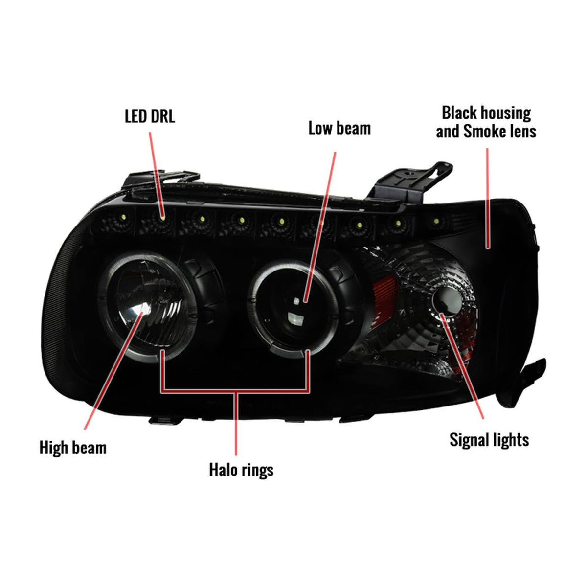 Black Projector Headlights B507439
