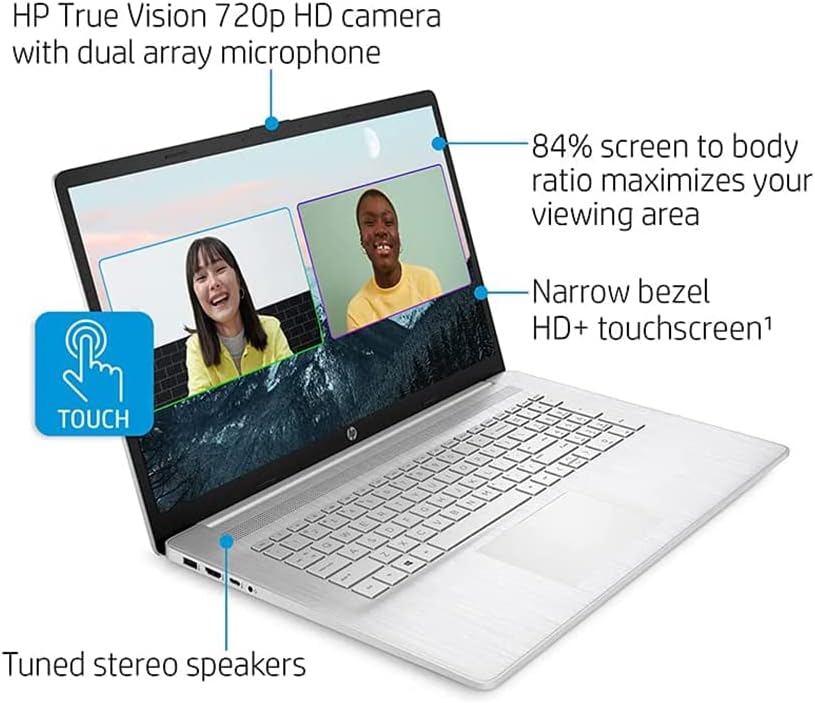 17.3" HD+ Touchscreen Laptop, AMD Ryzen 5, 12GB RAM, 1TB HDD, Silver K6097