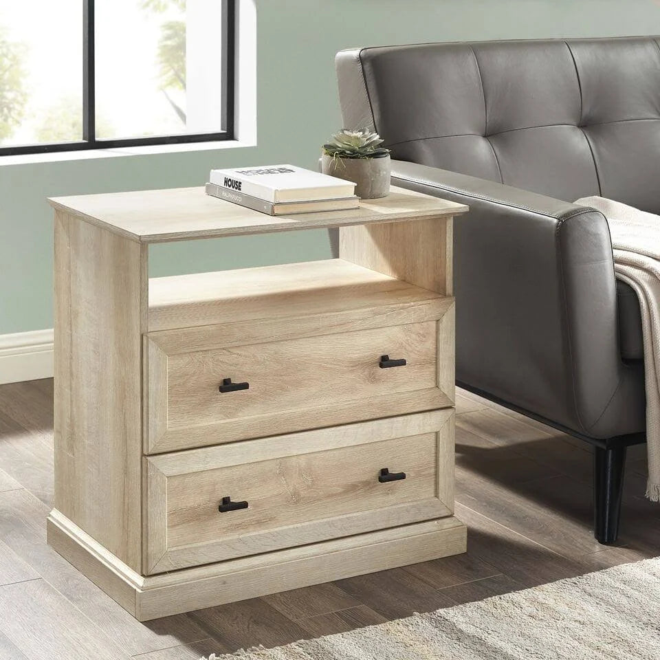2 Drawer End Table White Oak P63228