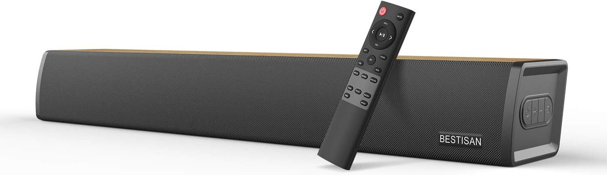 Soundbar Bluetooth TV Sound Bar 60W 24-Inch with Remote Control, Optical Aux Coaxial Connection, Wall Mountable Pack of 2 B4912