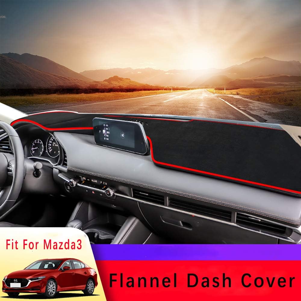 Black Car Dashboard Center Console Cover Protector Sunshield Dash Mat Pad for Mazda CX5 2017-2021 (Polyester) X1494