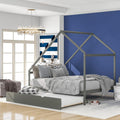 Gray Wooden Twin Size Daybed with Trundle Y69008