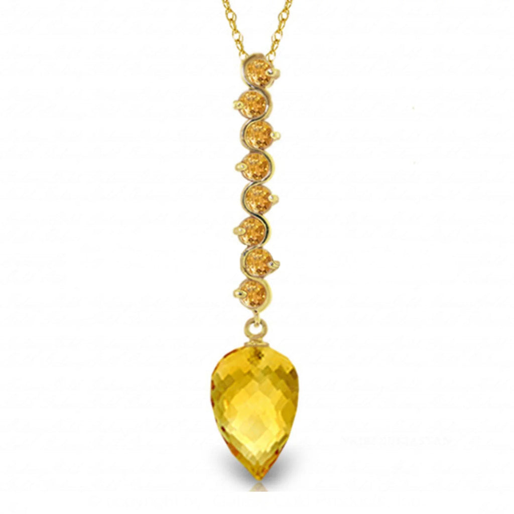 14k Yellow Gold Necklace with Citrines W111488