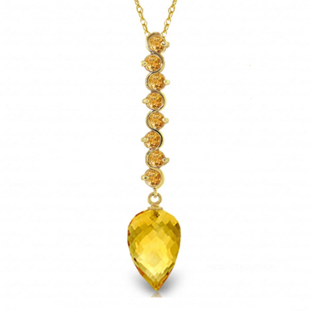 14k Yellow Gold Necklace with Citrines W111488
