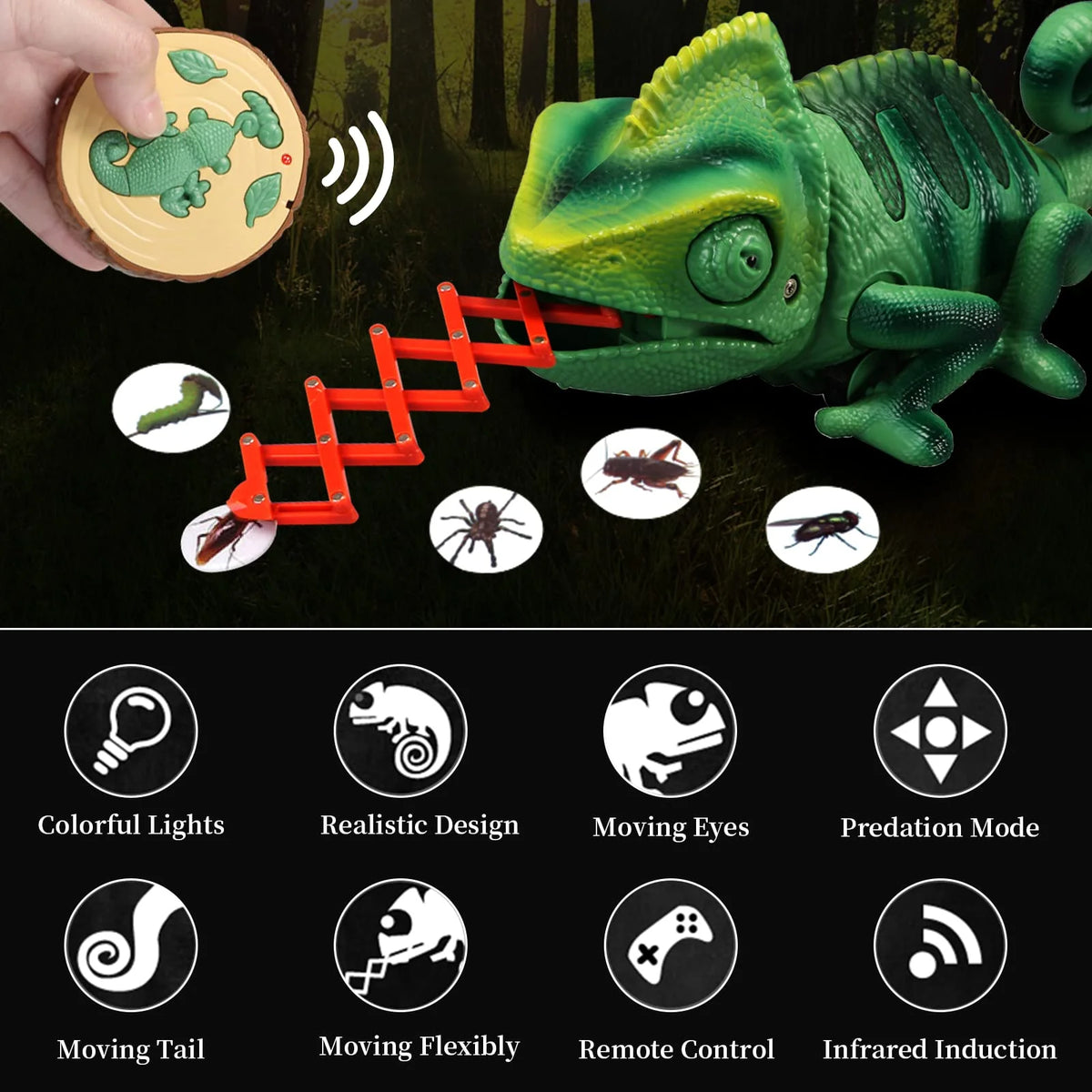 RC Robot Lizard Toys with LED Light Up H455507