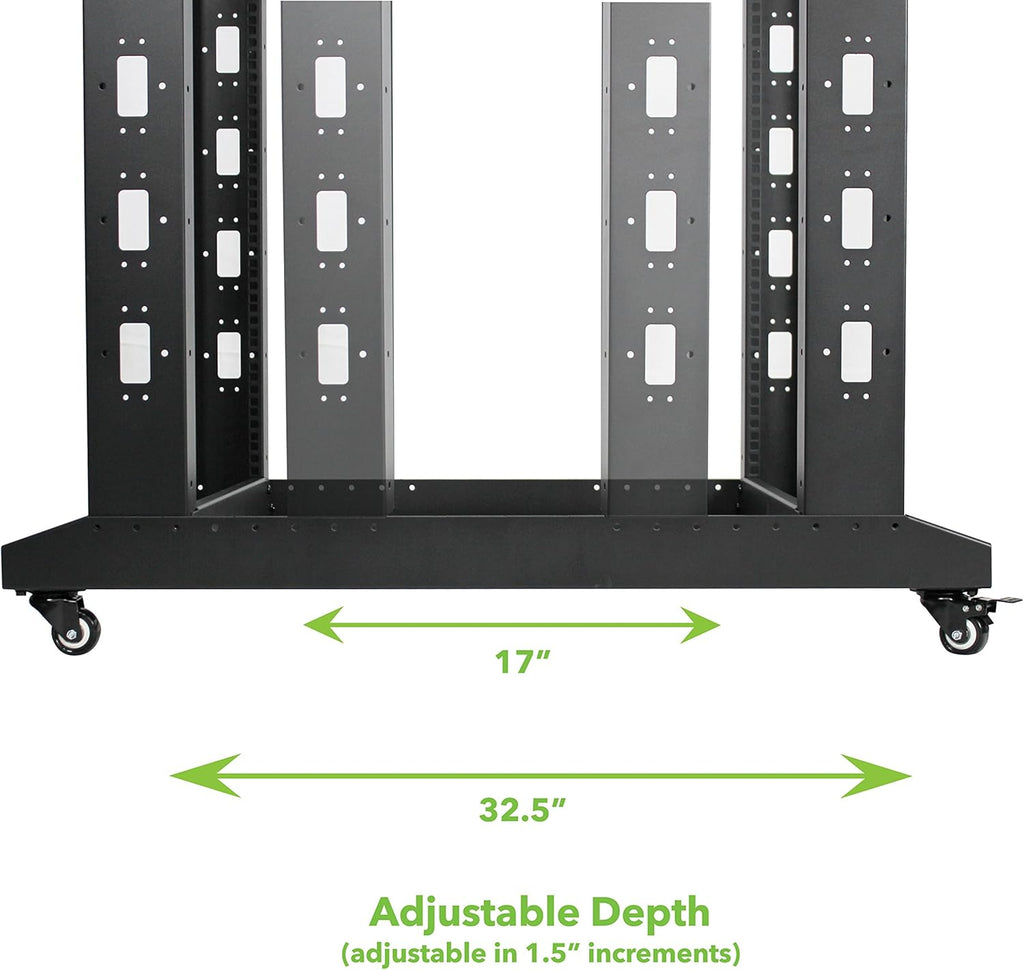 22U 4-Post Open Frame Server Rack Black E95755