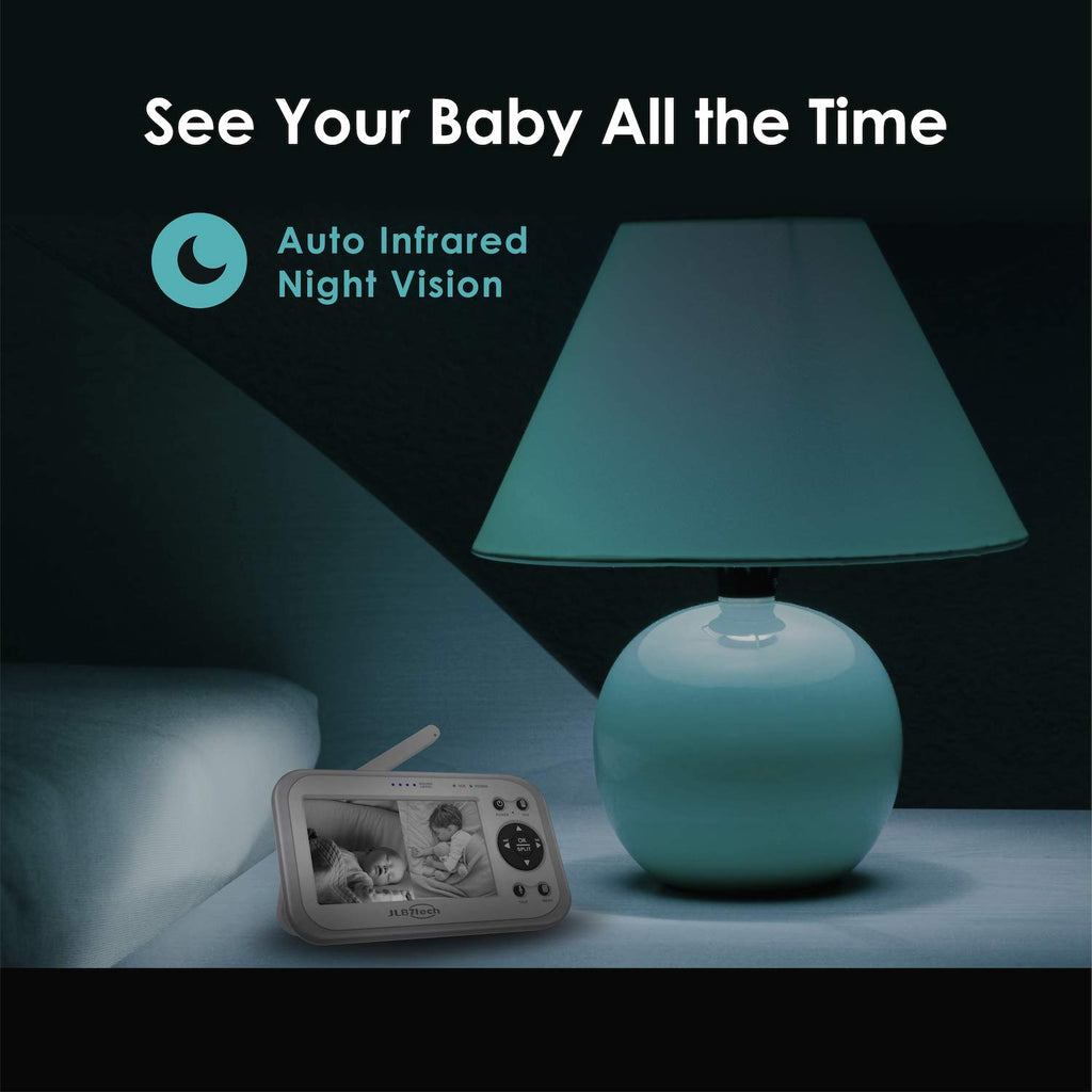 4.3 Split Screen Video Baby Monitor with 2 Cameras and Audio, Night Vision, Two-Way Talk T2687