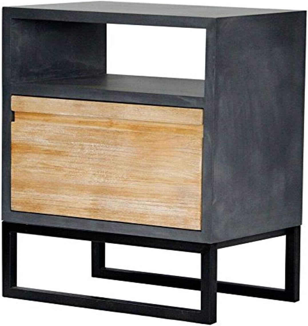Grey and White Wash Wooden 2 Drawer 1 Door Sideboard Cabinet E274890