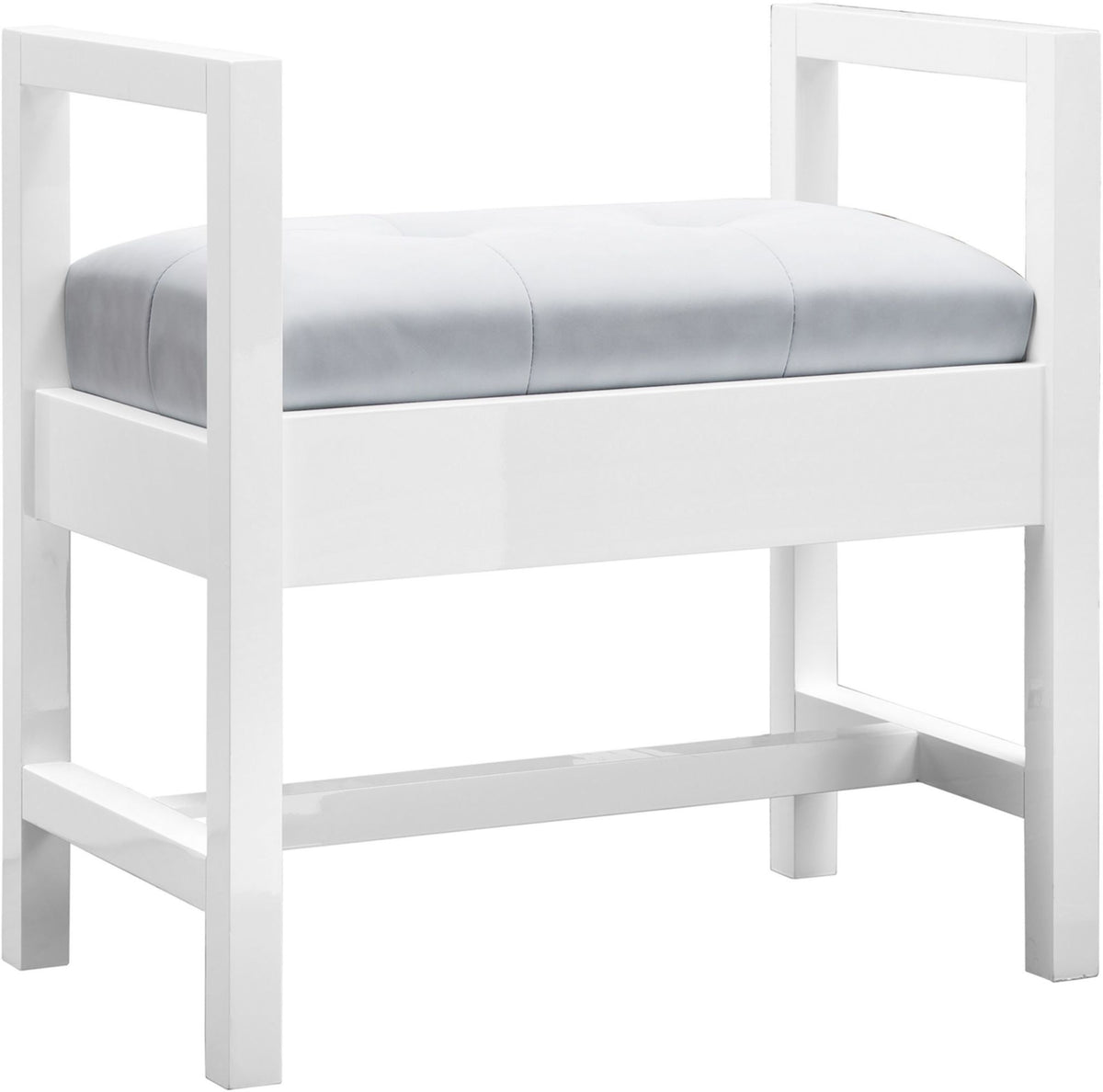 Upholstered Bench, Glossy White H23375