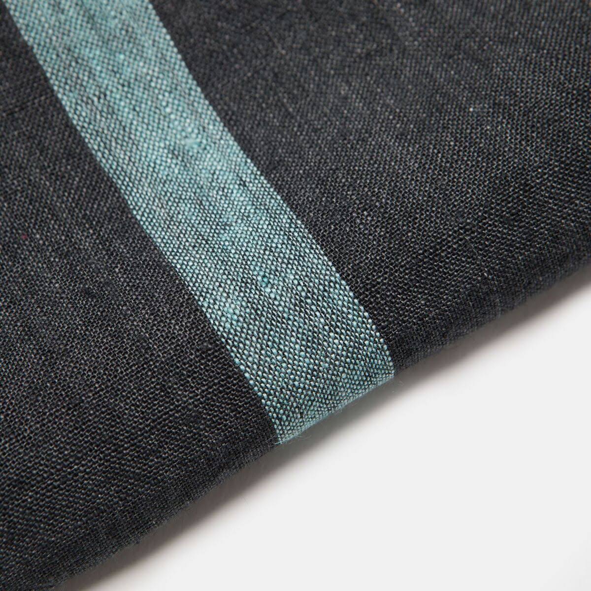 Charcoal/Aqua Laundered Linen Tea Towels, Set of 2 Y171