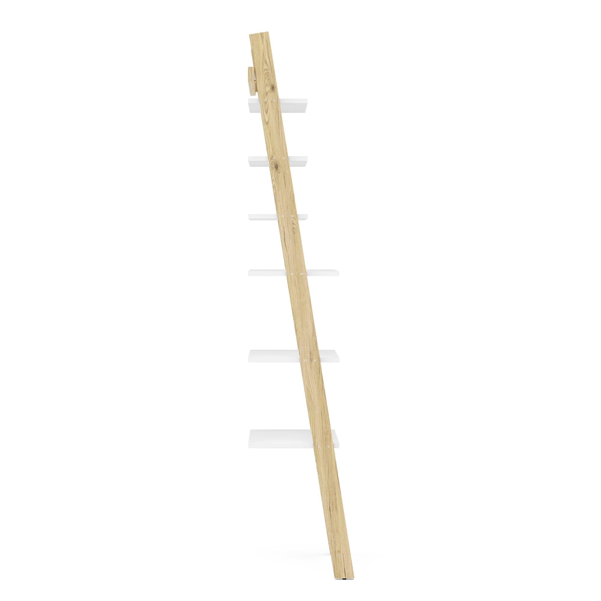 White Pine 6 Shelves Ladder Bookcase O83659