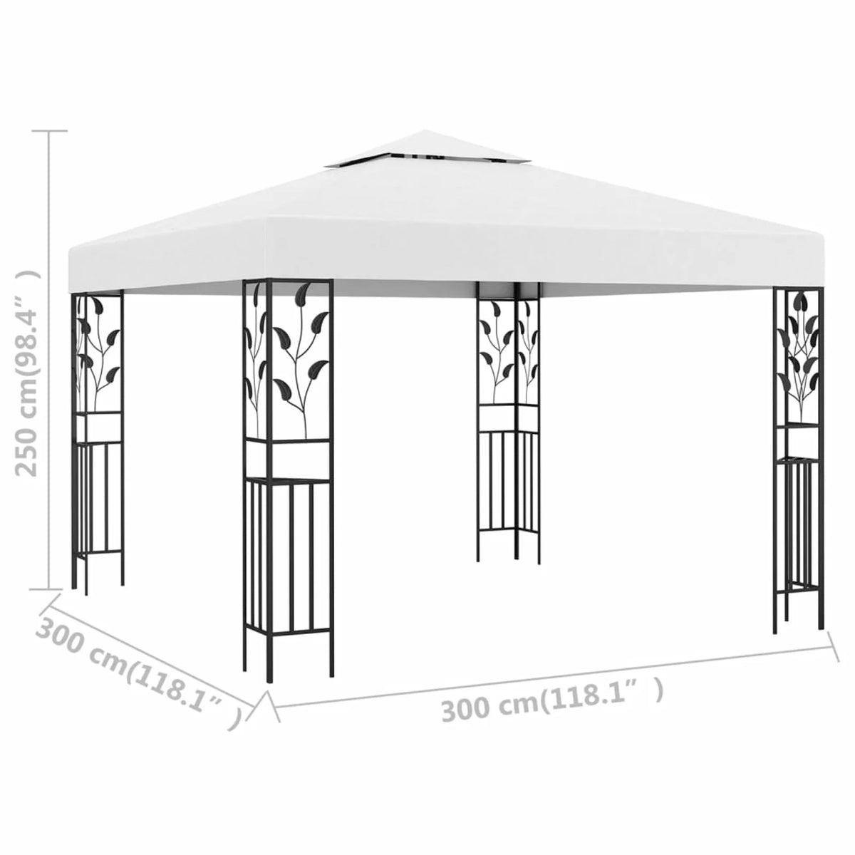 Party Tent Outdoor Gazebo Canopy Sun Shade Shelter Steel Frame White W643