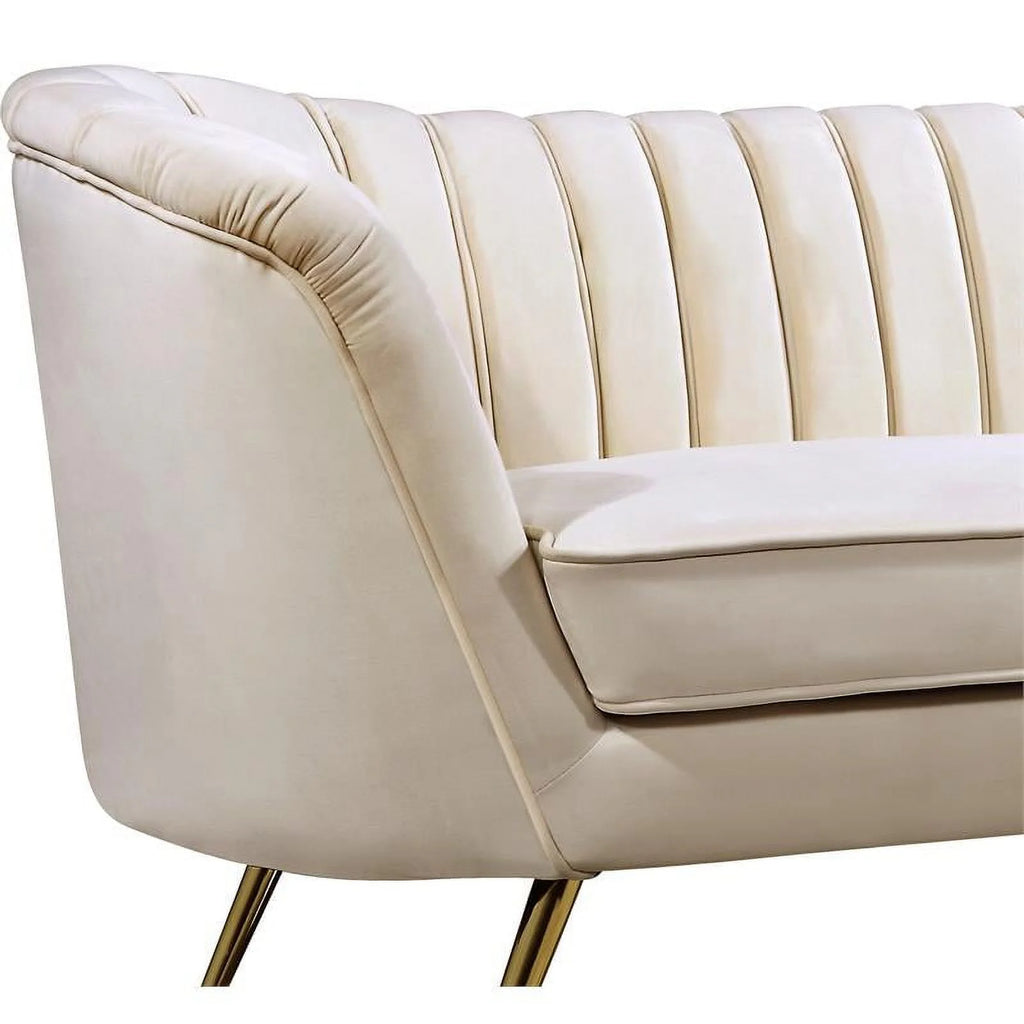 Cream and Gold 3-Piece Accent Chair Loveseat & Sofa Set E6688