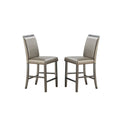Silver Faux Leather and Wood Counter Height Chairs, Set of 2 R695839