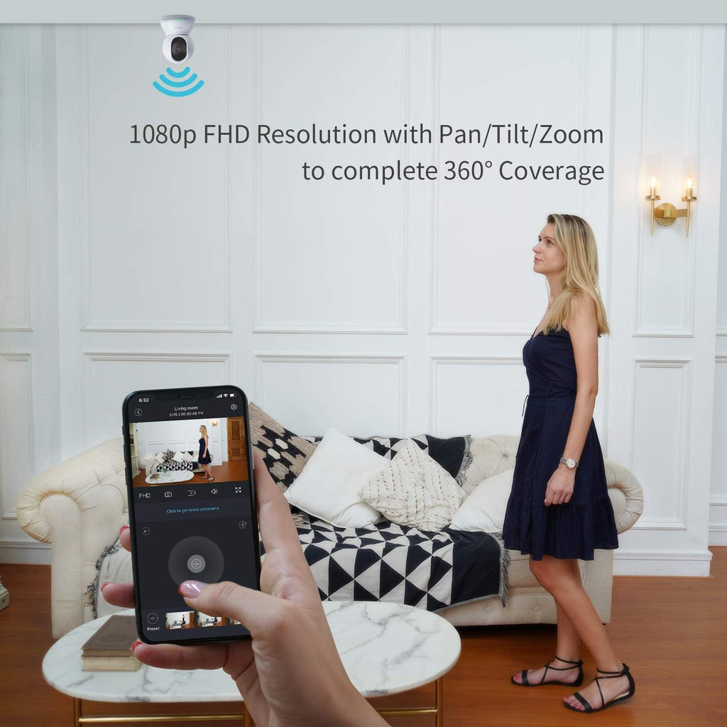 4pc Indoor Security Camera PTZ 1080p WiFi Dome Camera with Two-Way Audio IR Night Vision A726