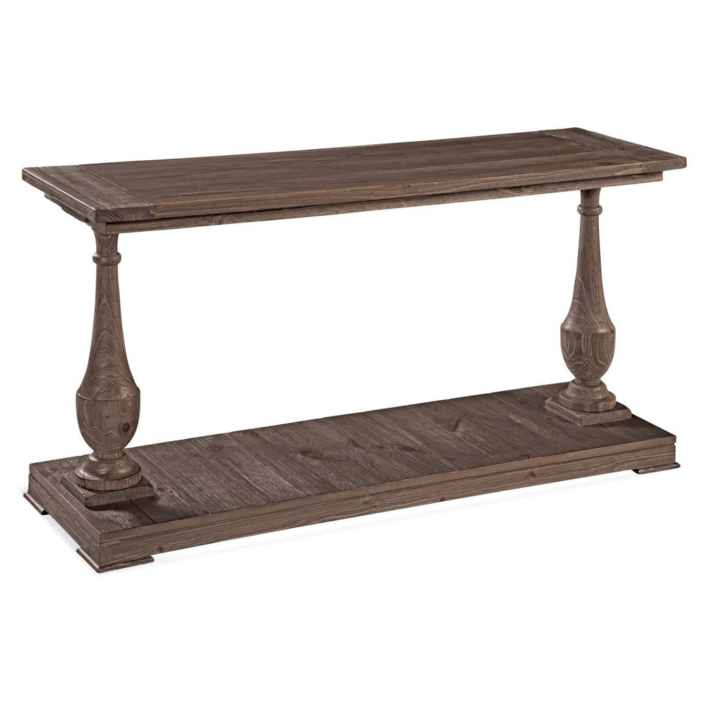 Smoked Barnwood Brown Wood Console Table Z21444