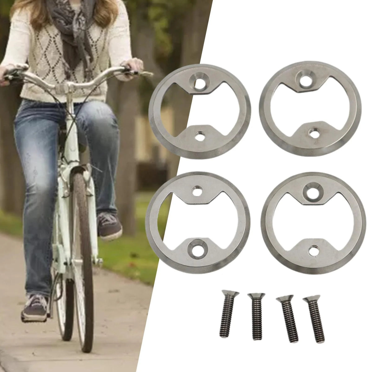 4x Bike Pedal Plate Bow Repair Parts with Screws Z309