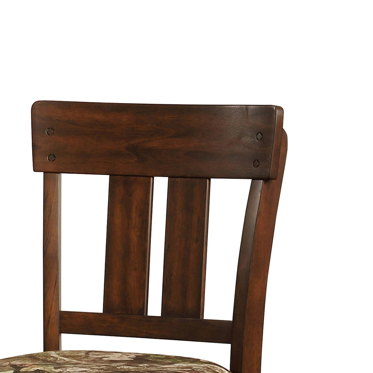 Green and Brown Wooden Counter Stool with Camouflage Fabric Seat H186705